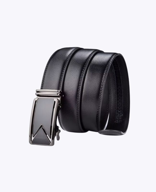Ceinture Homme Noir en Cuir Sans Trou "Alphonse"