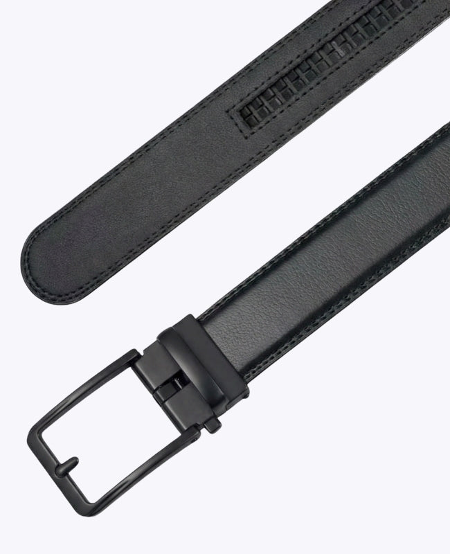 Ceinture de Costume Homme Noir en Cuir Sans Trou "Gustave"