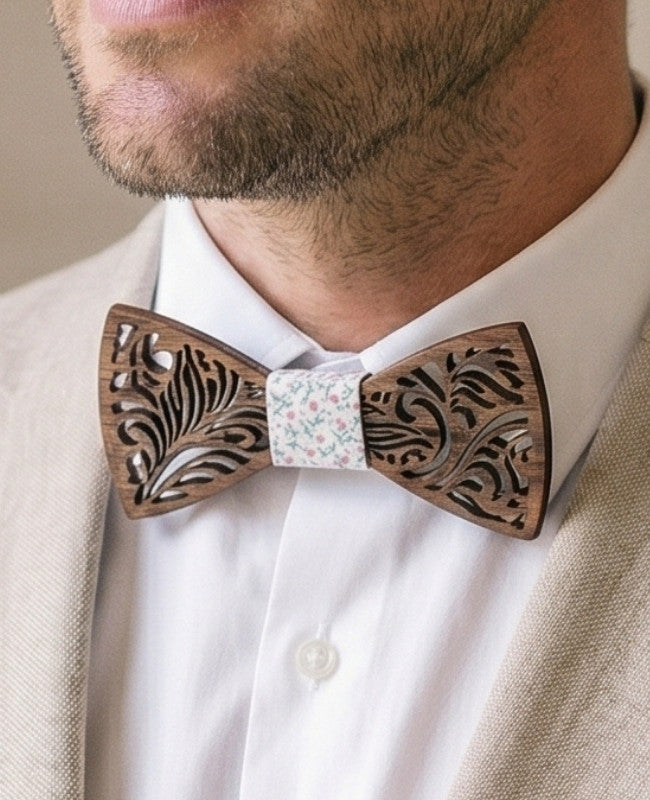 Coffret Noeud Papillon Liberty Homme en Bois «Baptiste»