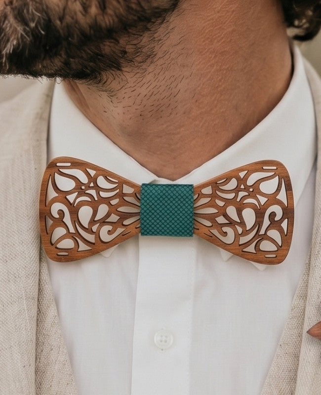 Coffret Noeud Papillon Vert Homme en Bois «Hercule»