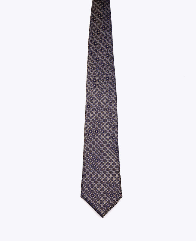Cravate Marron n°3 à Motifs Homme en Polyester «Edmond»