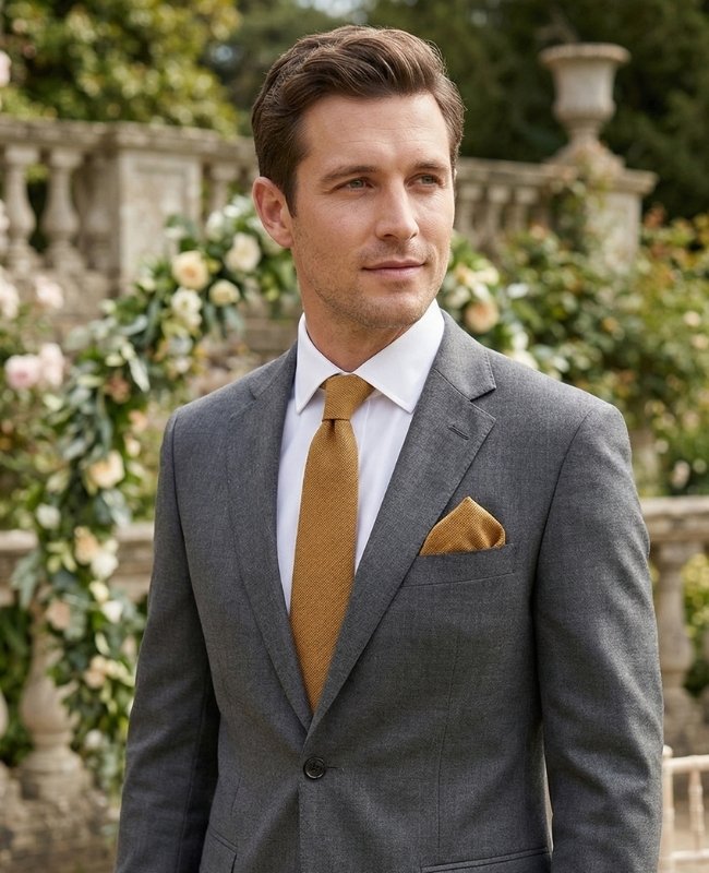 Cravate Marron Homme en Coton «Edgard»