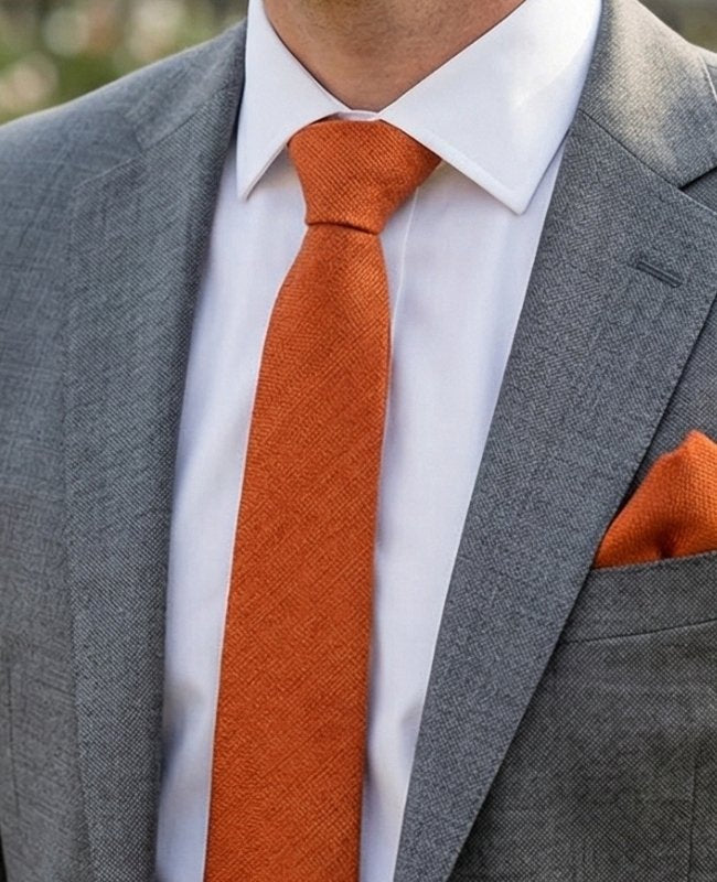Cravate Terracotta n°1 Homme en Effet Velours «Simon»