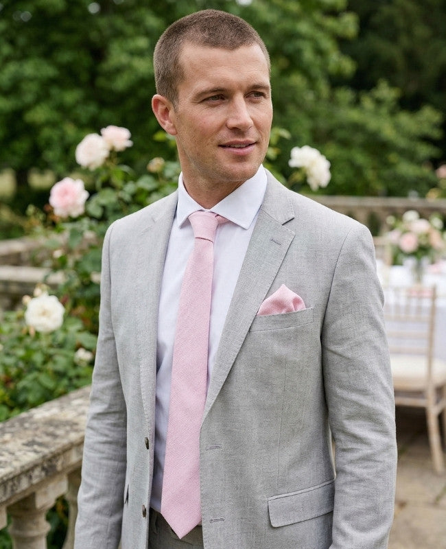 Cravate Rose n°2 Homme en Coton «Edgard»