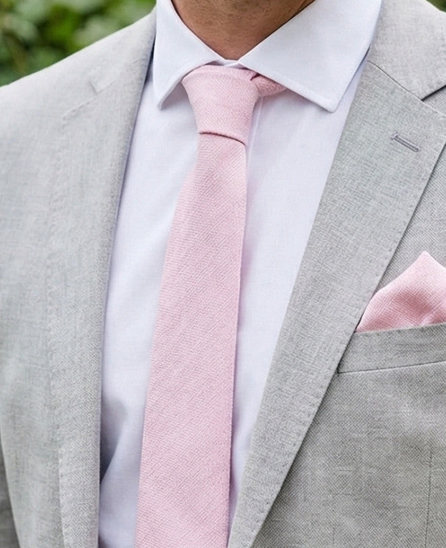 Cravate Rose n°2 Homme en Coton «Edgard»