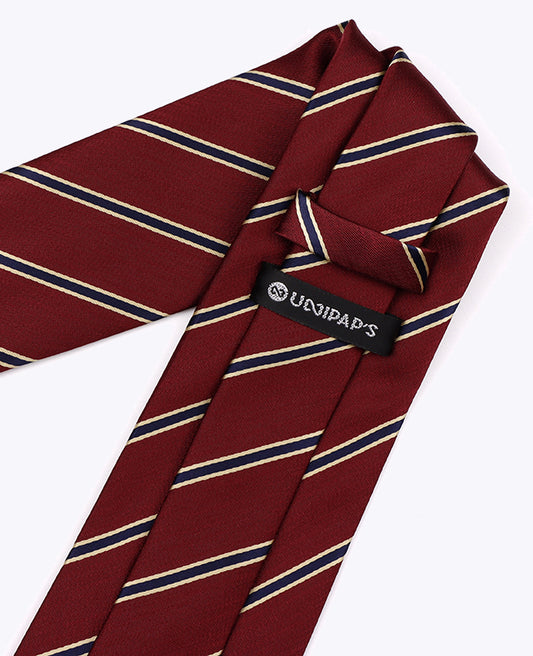 Cravate Rouge à Rayures Homme en Polyester «Edmond»