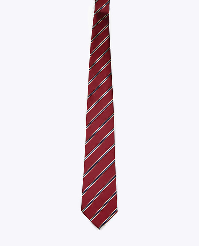 Cravate Rouge à Rayures Homme en Polyester «Edmond»