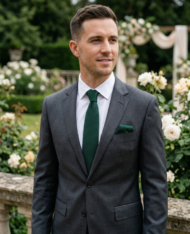 Cravate Vert n°1 Homme en Tricot «Léon»