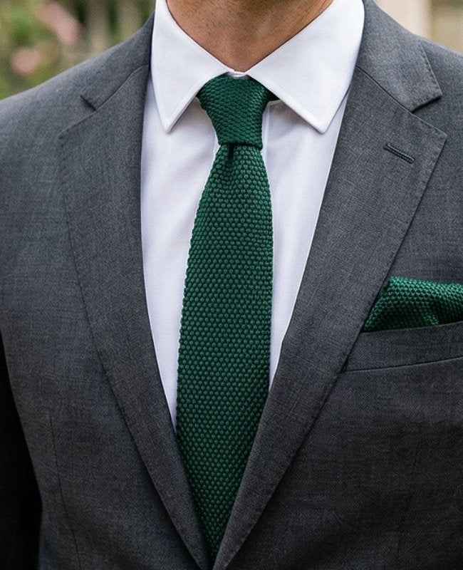 Cravate Vert n°1 Homme en Tricot «Léon»