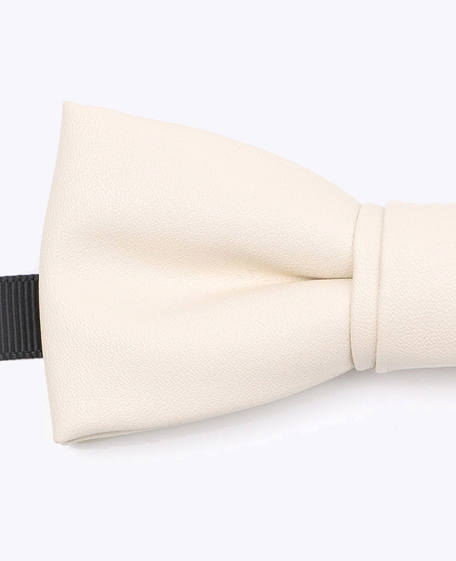 Noeud Papillon Blanc Homme en Cuir «Achille»
