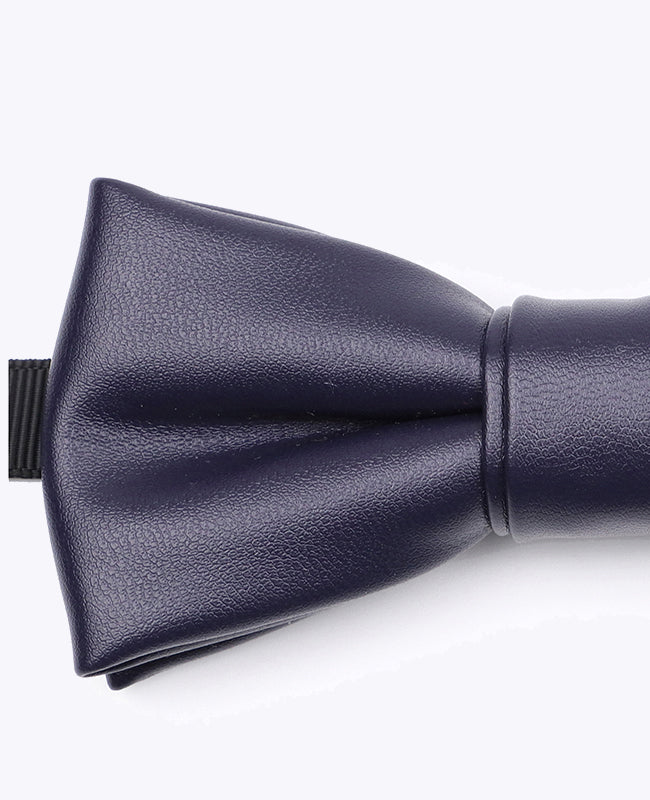 Noeud Papillon Bleu Marine Homme en Cuir «Achille»
