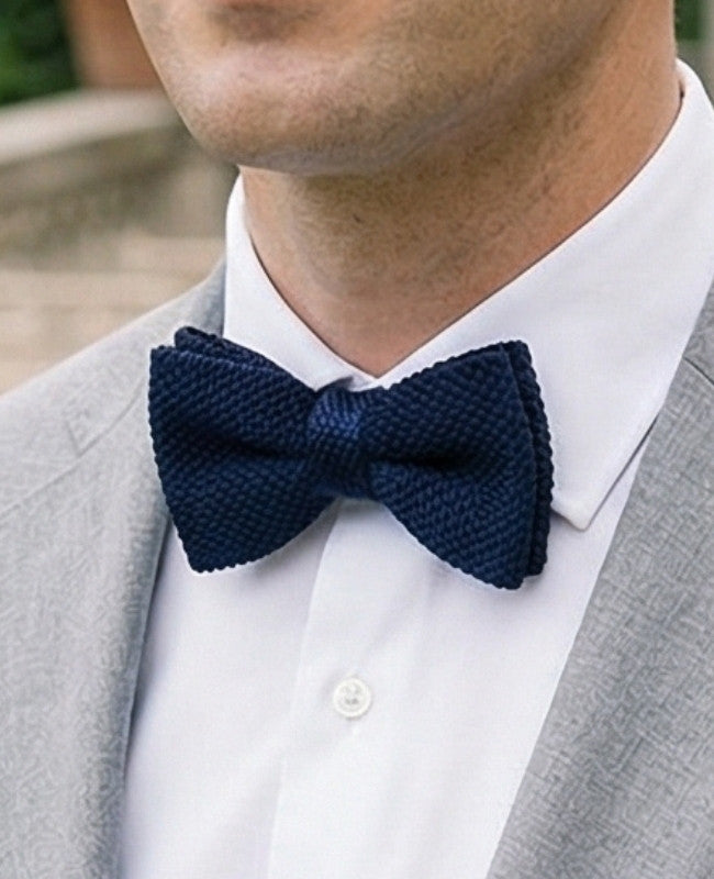 Noeud Papillon Bleu n°2 Homme en Tricot «Léon»