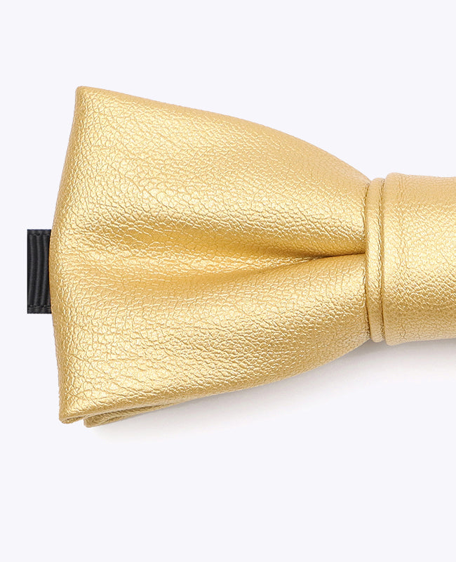 Noeud Papillon Doré Homme en Cuir «Achille»