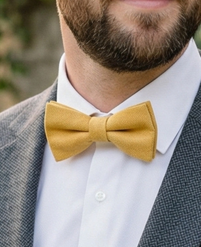 Noeud Papillon Jaune n°2 Homme en Effet Velours «Simon»