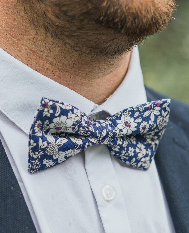 Noeud Papillon Liberty Bleu n°1 Homme en Coton «Clovis»