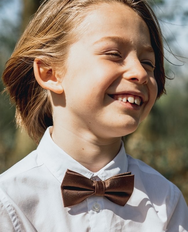 Noeud Papillon Marron Enfant en Polyester «Lucien»