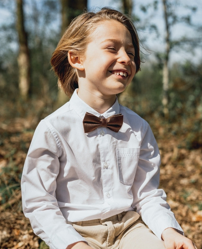 Noeud Papillon Marron Enfant en Polyester «Lucien»