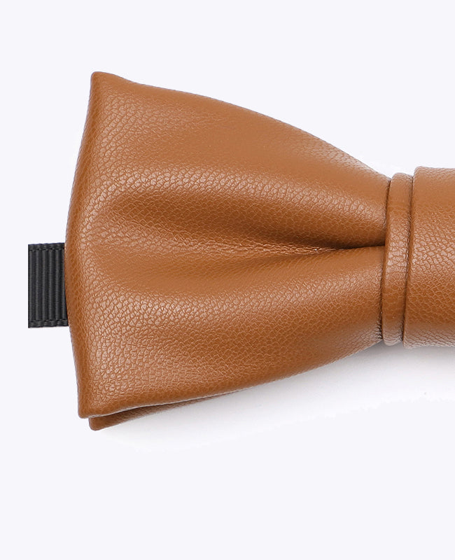 Noeud Papillon Marron Camel Homme en Cuir «Achille»