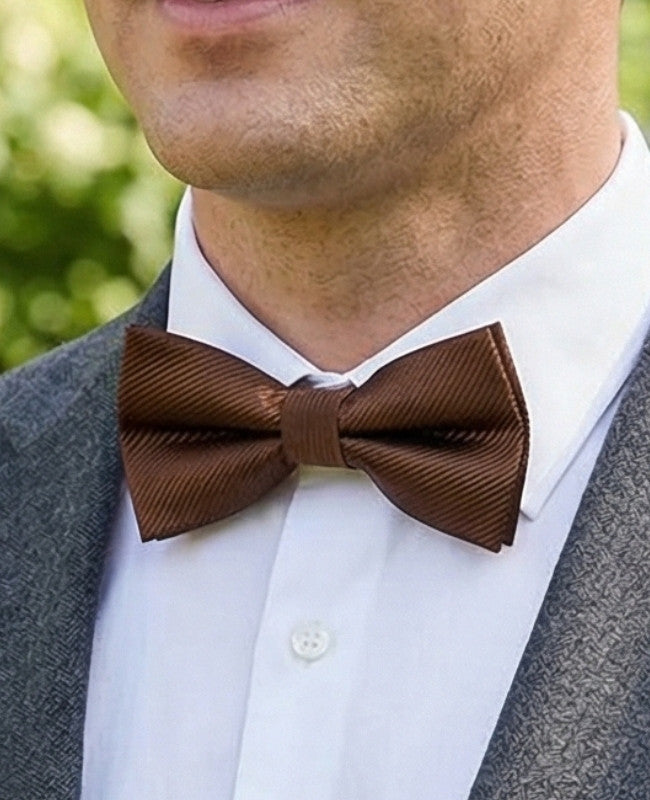Noeud Papillon Marron Homme en Polyester «Lucien»