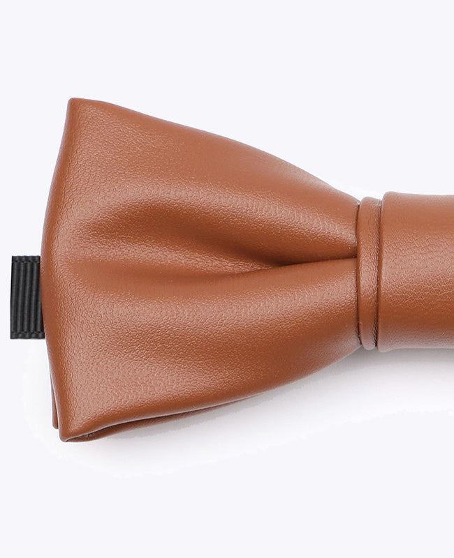 Noeud Papillon Marron n°2 Homme en Cuir «Achille»