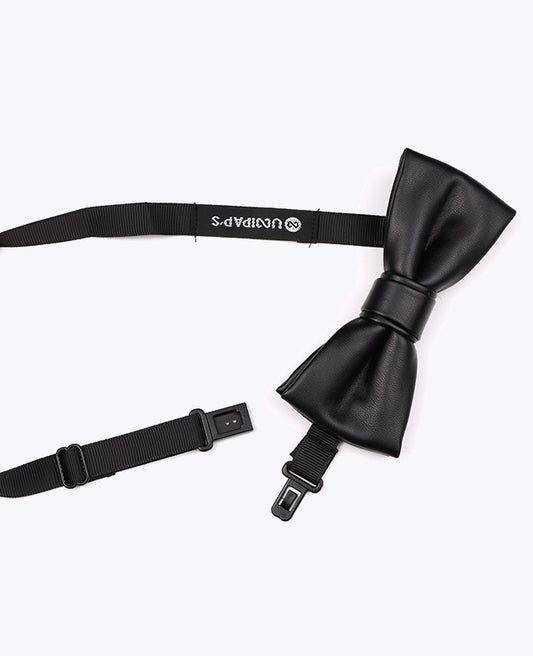 Noeud Papillon Noir Homme en Cuir «Achille»