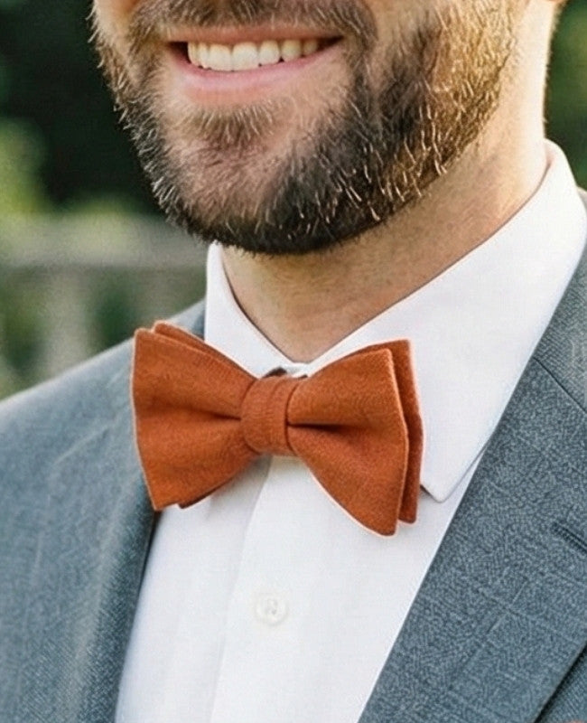 Noeud Papillon Terracotta n°1 Homme en Effet Velours «Simon»