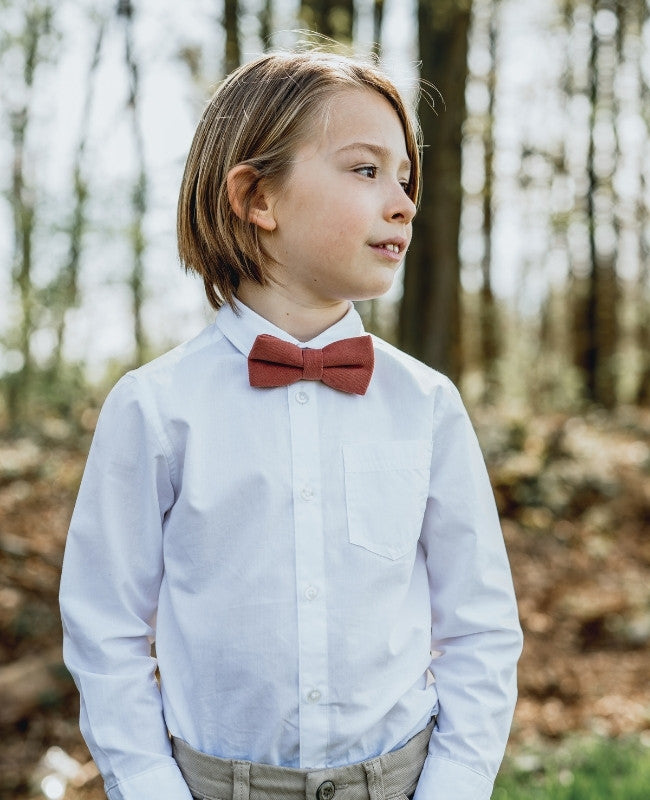 Noeud Papillon Terracotta n°3 Enfant en Effet Velours «Simon»