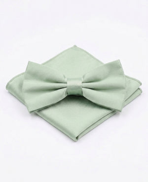 Noeud Papillon + Pochette de Costume Vert n°1 Homme en Polyester «Anatole»