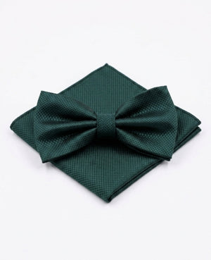 Noeud Papillon + Pochette de Costume Vert n°2 Homme en Polyester «Martin»