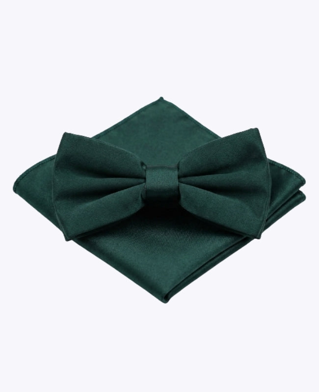 Noeud Papillon + Pochette de Costume Vert n°4 Homme en Polyester «Anatole»