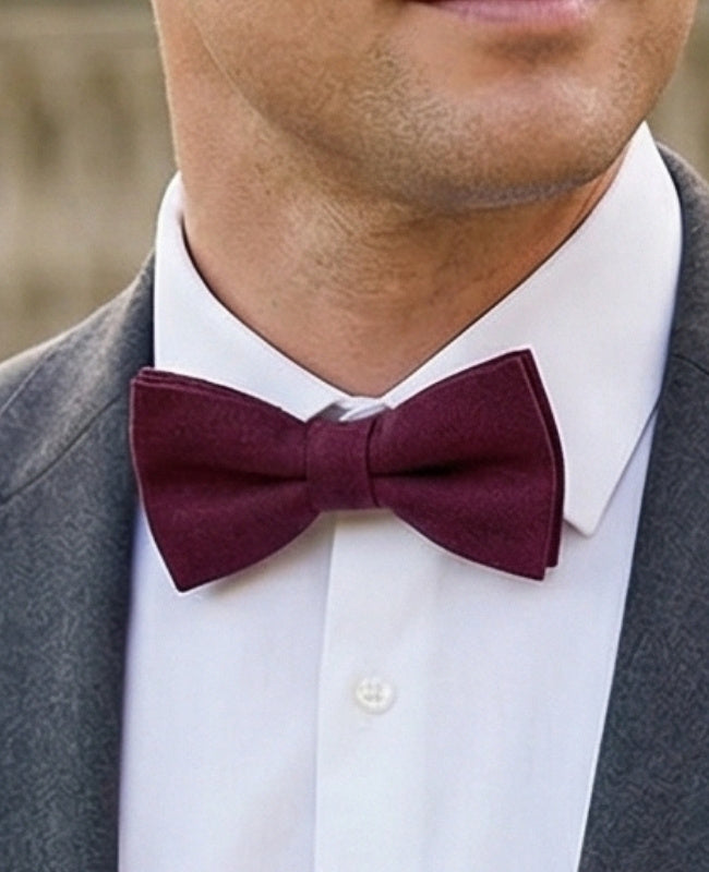 Noeud Papillon Rouge n°1 Homme en Lin «Basile»