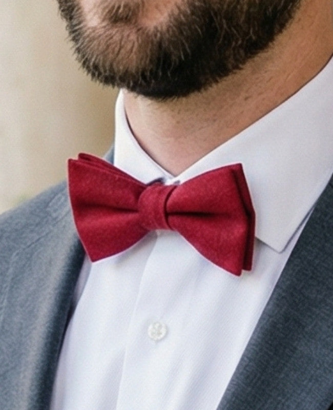 Noeud Papillon Rouge n°2 Homme en Lin «Basile»