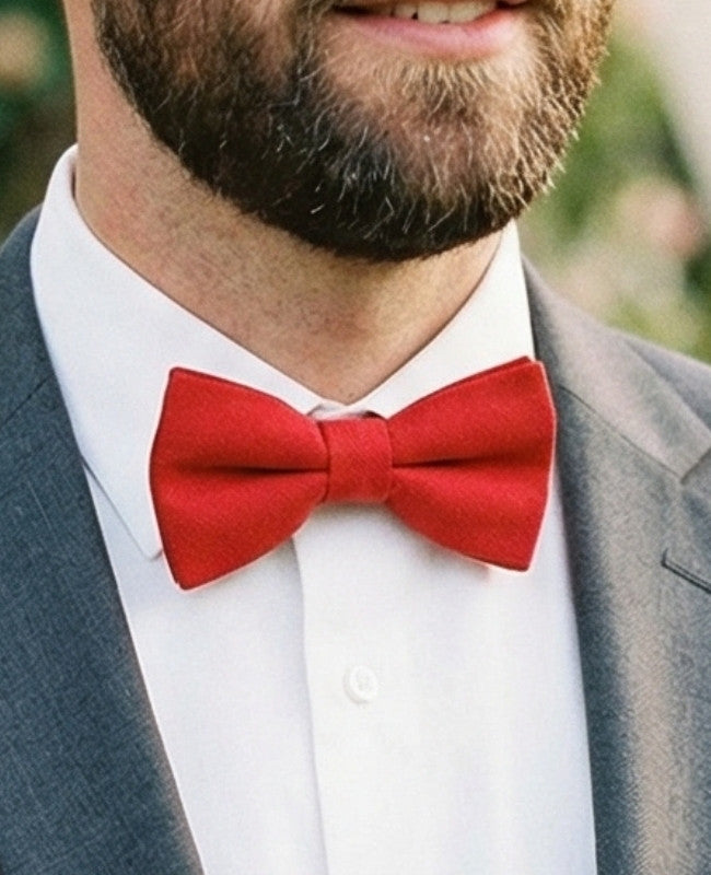 Noeud Papillon Rouge n°3 Homme en Lin «Basile»