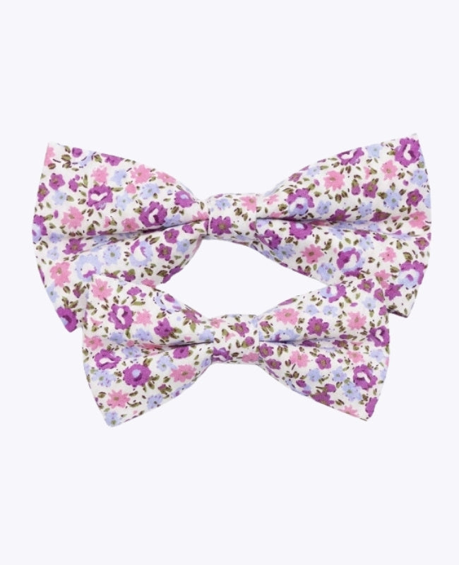 Noeuds Papillon Liberty Violet Père & Fils en Coton «Gaspard»