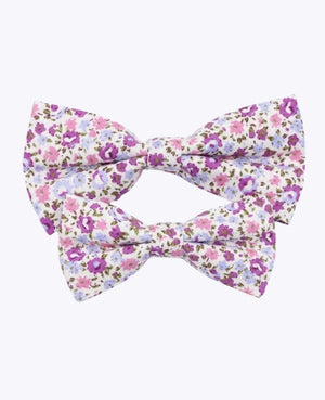 Noeuds Papillon Liberty Violet Père & Fils en Coton «Gaspard»