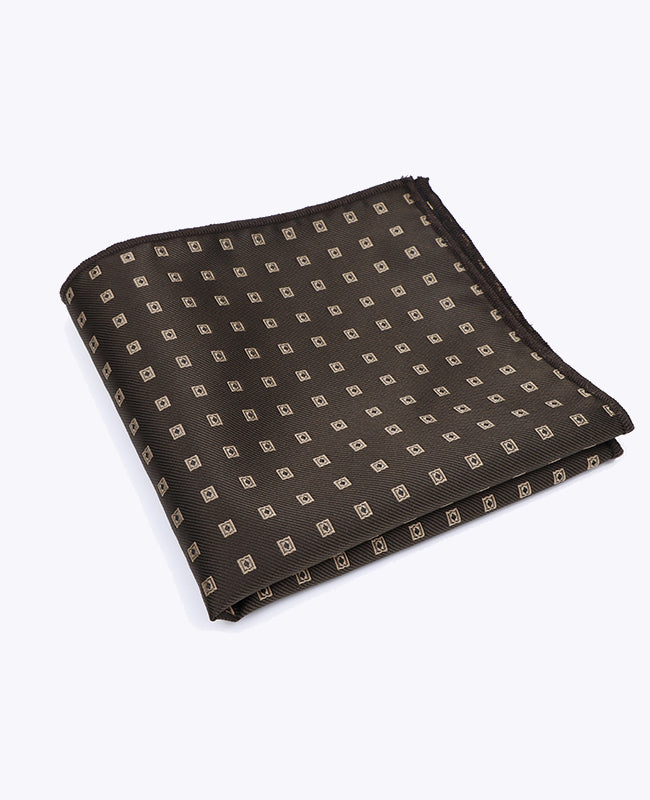 Pochette de Costume Marron n°2 à Motifs en Polyester «Edmond»