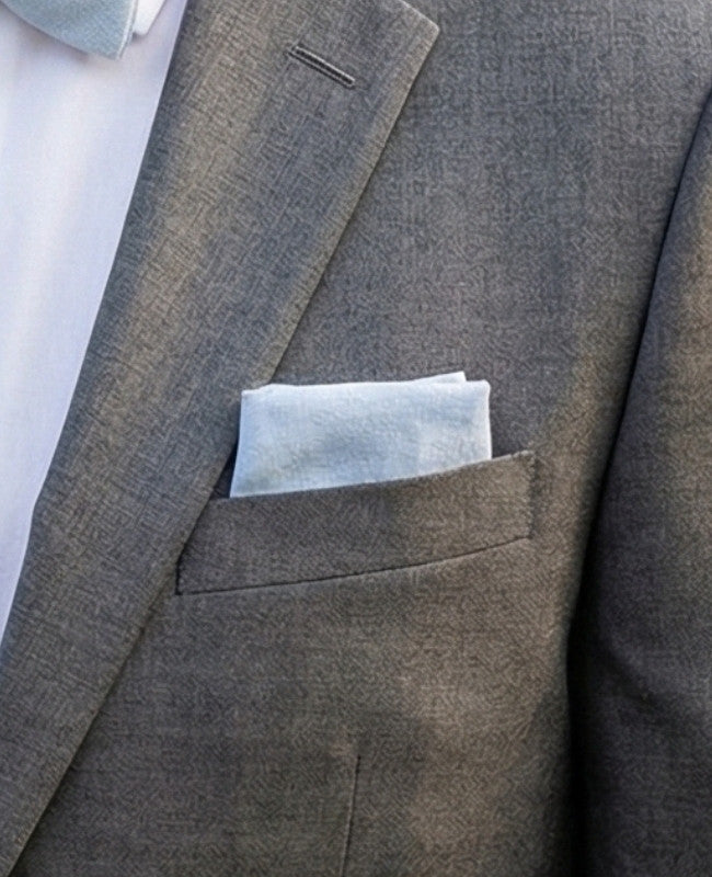 Pochette de Costume Bleu n°6 en Lin «Basile»