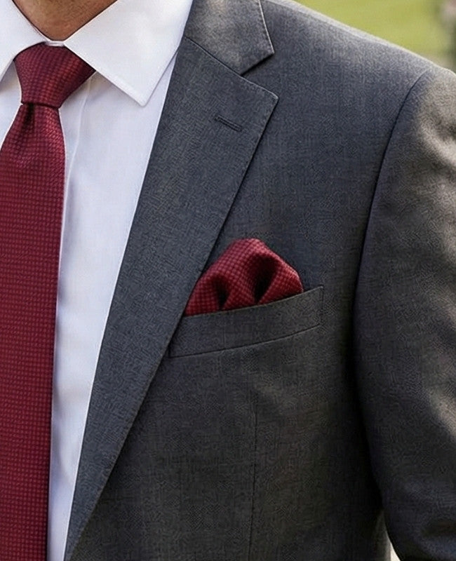 Pochette de Costume Rouge n°1 en Polyester «Martin»