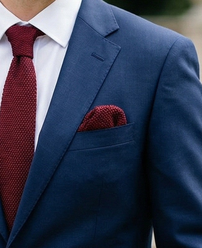 Pochette de Costume Rouge n°1 en Tricot «Léon»