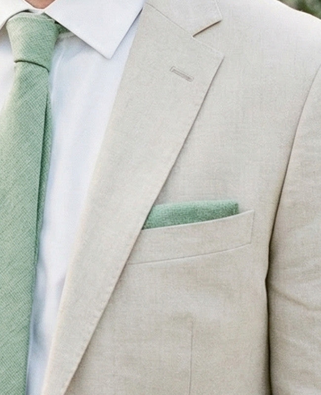Pochette de Costume Vert n°2 en Effet Velours «Simon»