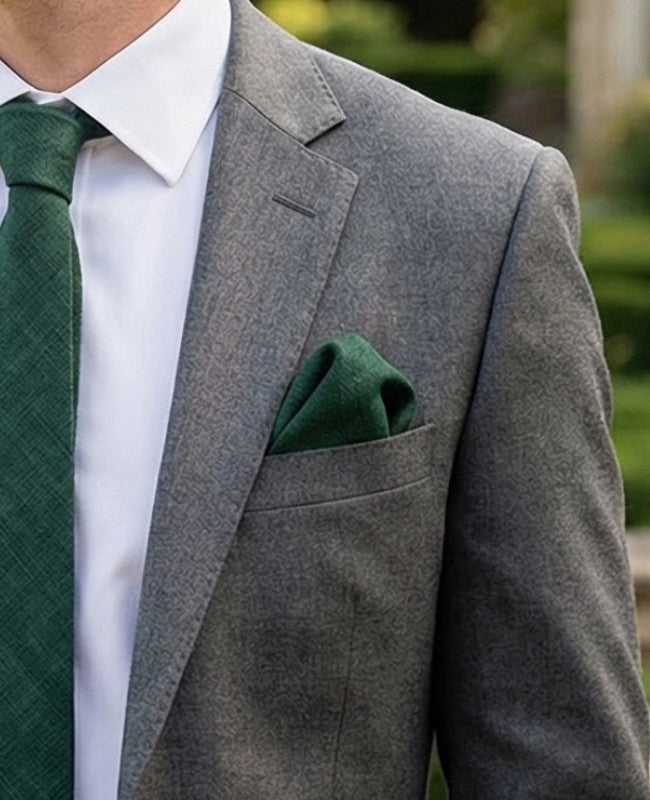 Pochette de Costume Vert n°4 en Coton «Edgard»