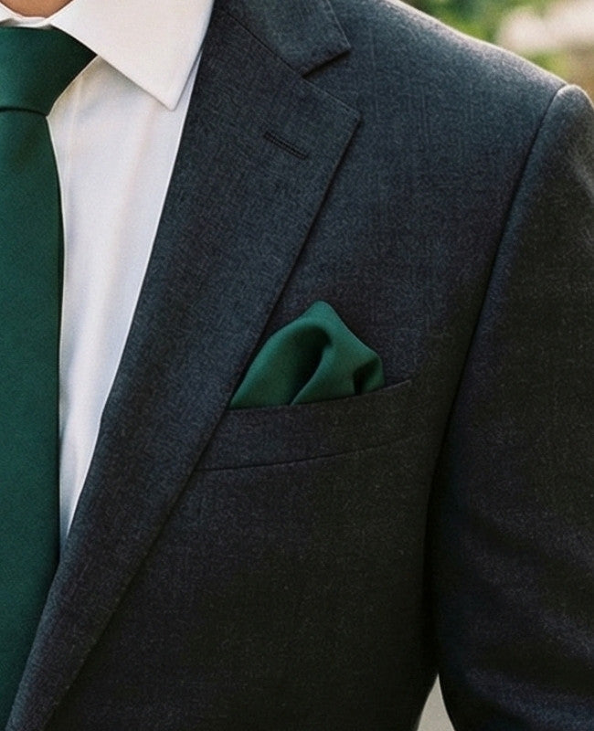 Pochette de Costume Vert n°4 en Polyester «Anatole»