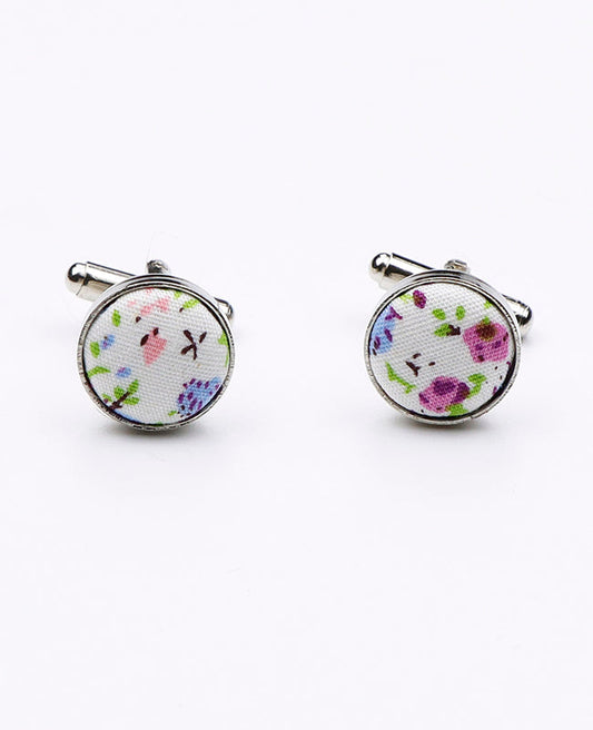 Boutons de Manchette Liberty Gris en Coton | Gaspard - Unipap's