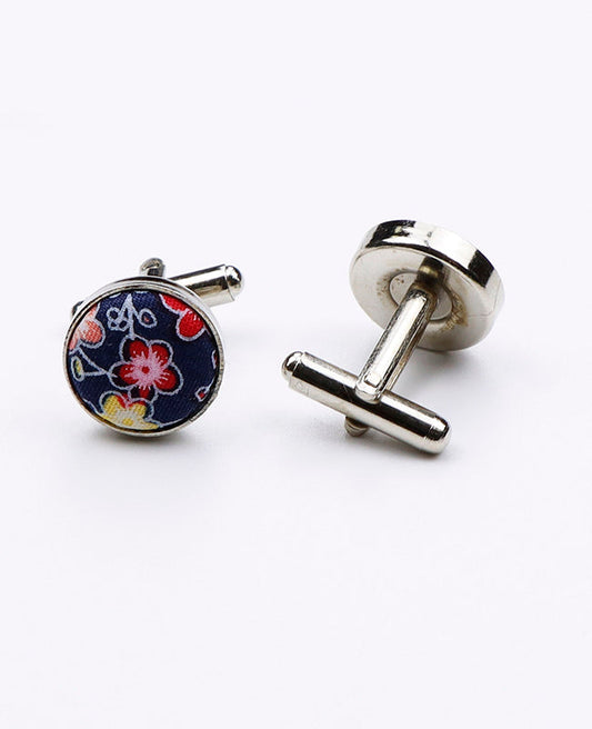 Boutons de Manchette Liberty Bleu n°12 en Coton | Gaspard - Unipap's