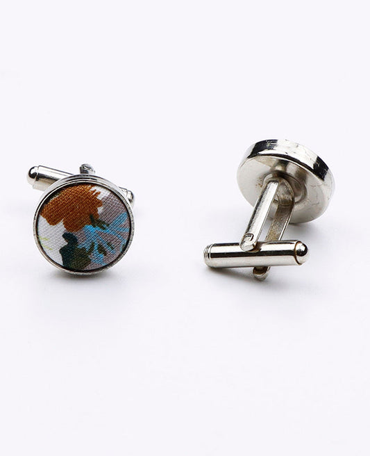 Boutons de Manchette Liberty Bleu n°1 en Coton | Gaspard - Unipap's