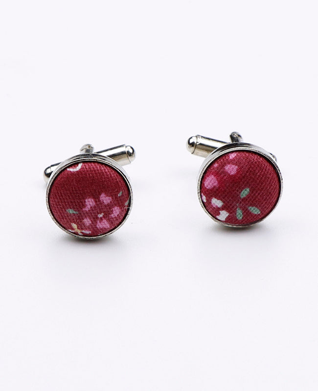 Boutons de Manchette Liberty Rouge n°2 en Coton | Gaspard - Unipap's
