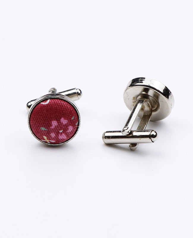 Boutons de Manchette Liberty Rouge n°2 en Coton | Gaspard - Unipap's