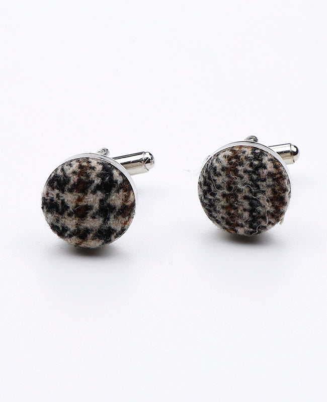 Boutons de Manchette Tartan Gris n°6 en Laine | Norbert - Unipap's