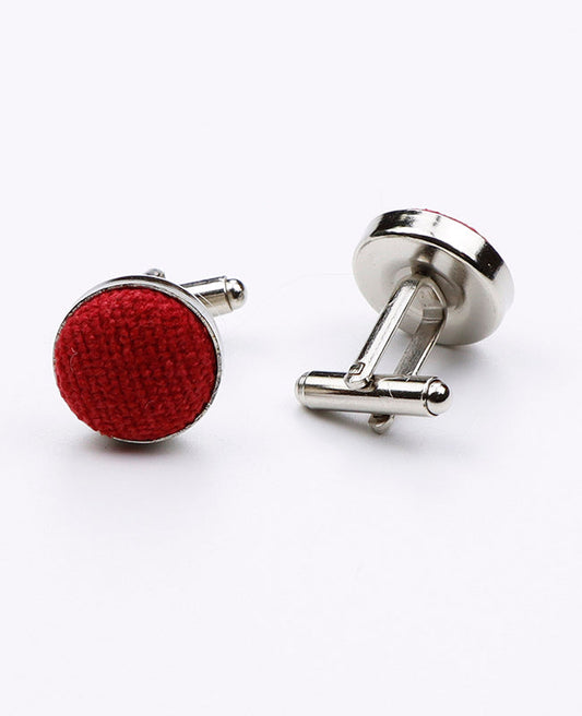 Boutons de Manchette Rouge n°2 en Effet Velours | Simon - Unipap's