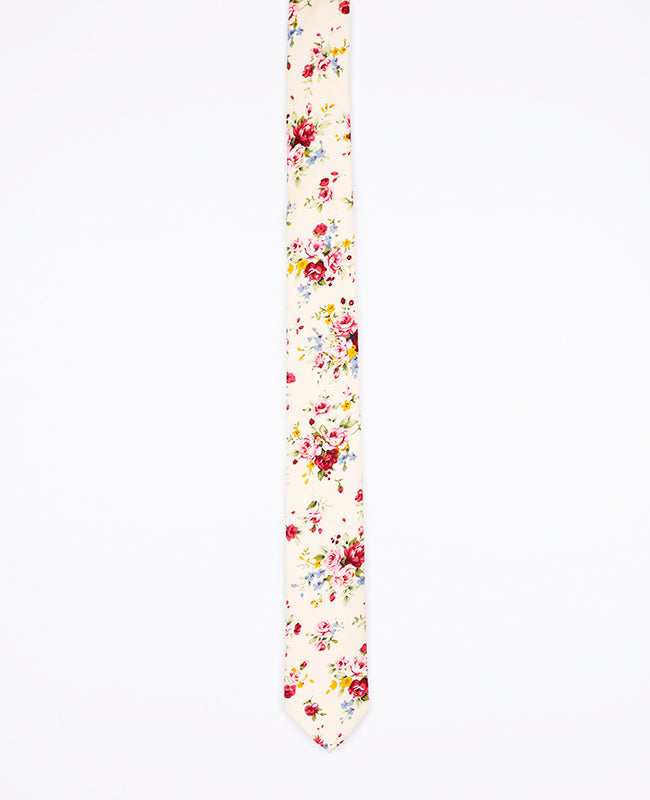 Cravate Liberty Blanc n°4 Homme en Coton | Charles - Unipap's